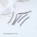 Stainless steel curved tube beads with twisted snake pattern for DIY jewelry making - Twisted Curved Tube (H91-2) / 25mm (1 Piece) / Steel Color