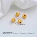 Premium 24K vergulde holle gegraveerde afstandhouder kraal voor DIY sieraden maken - Klaver Patroon Tussenkraal (Z579-13) / 1 Stuk