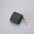 Premium retro green textured leather case for AirPods series with gold keychain - For Airpods 1/2 Gen / Vintage Green