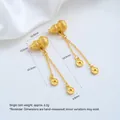 Exquisiter vergoldeter 24K Flaschenkürbis-Anhänger mit Münzquasten und Maßen für DIY-Schmuck - Gemusterte Kalebasse Münze Quaste / 1 Stück