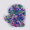 Mitten-shaped silicone skin picking fidget toy with colorful embedded beads and tubes - Mitten Style (JY-37E)