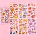 Kawaii cartoon sticker set with cute girls and sweet food patterns for DIY journals - Sweet Food Theme