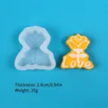 Rose Love silicone mold for DIY candles with size measurements in cm and inches - Love Rose Style White (50-3765-D)