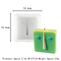 Creative abstract face silicone mold with dimensions for DIY aromatherapy candle making - 3D Abstract Face (50-2713-D) / 10.4x10.4x3.7cm