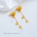 Eleganter 24K vergoldeter Messing-Flaschenkürbis-Anhänger mit Quasten und Wolkenmotiven - Gemusterte Kalebasse Wolke Quaste / 1 Stück