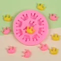 Molde de silicona rosa con coronas para parches de móvil y decoración de tartas - 10 Cavidades / Rosa