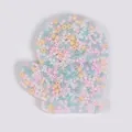 Mitten-shaped silicone skin picking fidget toy with colorful pastel beads for stress relief - Christmas Mitten Style (JY-37F)