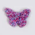 Butterfly-shaped skin picking fidget toy with colorful beads in purple silicone - Butterfly Style (JY-18C) / Purple