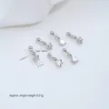 Ασημένια κρεμαστά αστέρια για κοσμήματα DIY, παραλλαγή μενταγιόν μήκους 10 mm - Z585-11b Πεντάκτινη διαχωριστική χάντρα αστέρι λευκόχρυσου (1 τεμάχιο)