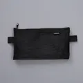 Minimalist black semi-transparent mesh pencil pouch with zipper closure for school - 9.5*20.5cm / Small Pencil Bag - Black