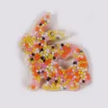 Translucent rabbit silicone skin picking fidget toy with colorful beads for sensory relief - Warm Tone Bead Filling (JY-15A)