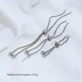 Verstelbare roestvrijstalen verlengketting met schuifkralen voor DIY-armband en ketting - Verlengketting (H82-2) / Middelgrote Maat 75.0mm / Zilver