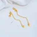 Elegante 24K vergoldete Herz-Verlängerungskette aus Kupfer für DIY handgemachten Schmuck - Schmetterlingsflügel-Verschluss (L379-1) / 1 Stück