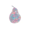 Pear-shaped skin picking fidget toy filled with colorful sensory beads in silicone - Pear Shape (JY-02D) / Multicolor (Pink Blue Yellow White Beads Mix)