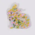 Rabbit shaped skin picking sensory fidget toy with colorful beads in translucent silicone - Pink Yellow Blue Green Bead Filling (JY-15B)