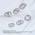 Silver stainless steel spring hoop earrings for DIY jewelry making accessories - Thick 2.5 Plain Earring Hoop (H84-1) / 14mm / Silver