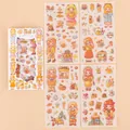Cute cartoon girl stickers set for DIY journaling with afternoon tea coffee theme - Coffee Afternoon Tea
