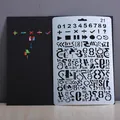 White plastic DIY scratch drawing stencil template with numbers and math symbols set - Style 21-Math Symbols (21)
