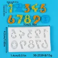 Detail view of hollowed star number silicone mold with precise dimensions for DIY cake decor - Numbers 0-9 Star Hollow Style (50-2339-B)