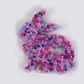 Rabbit-shaped skin picking fidget toy with colorful bead filling for sensory relief. - Pink Purple Blue Bead Filling (JY-15C)