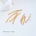 Gold-plated twisted snake pattern stainless steel curved tube bead for jewelry making - Snake Bone Curved Tube (H91-3b)