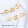 Premium gold-plated stainless steel spring hoop earring findings for DIY jewelry making 14.8mm - Hoop Earrings Without Loop (H83-1) / Small 14mm (Thickness 2.5) / Gold