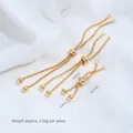 Verstelbare gouden titanium stalen verlengketting voor DIY sieraden met schuifkralen - Verlengketting (H82-4) / Kleine Maat 46.0mm / Goud