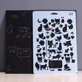 Cat-themed DIY scratch art drawing stencil template tool for creative scrapbooking crafts - Style 22-Cat Footprints (22)
