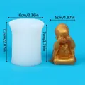 Detailed size measurements for little monk silicone mold and finished resin figure - 50-3658-D (Eye-Covering Monk)