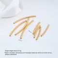 Gold-plated stainless steel curved tube beads with snake bone texture for DIY jewelry - Snake Bone Curved Tube (H91-4b)