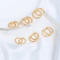 Gold-plated stainless steel spring-lock hoop earrings in 16mm and 17mm sizes - Hoop Earrings Without Loop (H83-2) / Medium 16mm (Thickness 2.5) / Gold