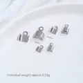 Premium stainless steel cord ends crimp buckles for DIY handmade jewelry making in silver - Large 7# Flat Clip (H77-3) / 10 Pieces/Pack (10.0mm x 8.0mm) / Steel Color