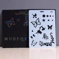 DIY hollow scratch art stencil tool with butterfly and star patterns for albums - Style 23-Butterfly Stroller (23)