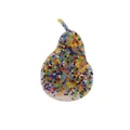 Pear-shaped skin picking fidget toy with colorful beads embedded in white silicone - Pear Shape Sensory Fidget Bead Toy (JY-02G) / Classic Multicolor (Red/Yellow/Blue/Green/White/Black)