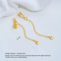 24K vergoldete Herz-Charm-Verlängerungskette für Schmuckhalsketten und Armbänder - Doppelter Segensanhänger (L379-4) / 1 Stück