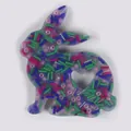 Colorful rabbit-shaped silicone skin picking fidget toy with embedded sensory beads - Purple Multicolor Filling (JY-15E)