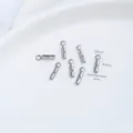 Silver-colored stainless steel leather cord end caps and crimp connectors for DIY jewelry making - Mini 1mm Inner Diameter Round Clip (H77-4) / 10 Pieces/Pack (8.8mm x 2.0mm) / Steel Color