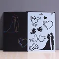 DIY wedding theme hollow drawing stencil for scrapbooking, journaling, and crafts - Style 24-Romantic Couple (24)