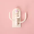 Cute off-white cartoon cat wall hook with three rotating arms for organizing keys - Little White Rabbit