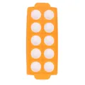 Bright orange 10-cavity square ravioli mold for handmade pasta and chocolate fondant - J250815-E