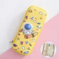 Cute yellow astronaut pencil case with durable EVA shell and interior organizer - Astronaut Pattern / Yellow