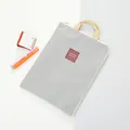 Light grey waterproof laptop bag with handle and minimalist design for students - Light Gray