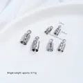 Stainless steel cord end crimp connectors for DIY jewelry making, 2mm inner diameter - Small 2mm Inner Diameter Round Clip (H77-5)