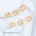 Premium gold-plated stainless steel hoop earrings for handmade DIY jewelry accessories - Hoop Earrings Without Loop (H83-4) / Small 14mm (Thickness 2.0) / Gold