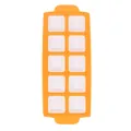 Professional 10-cavity square ravioli and chocolate silicone mold in orange and white - J250815-F