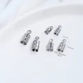 Stainless steel leather cord end caps for DIY handmade jewelry necklace making - Medium 3mm Inner Diameter Round Clip (H77-6)