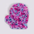 Mitten-shaped skin picking fidget toy with colorful beads inside clear silicone material - Christmas Mitten Style (JY-37C)