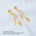 24K vergulde verlengketting met kreeftsluiting, parel en gelukshanger - Ji Fu Parel Hangketting (L378-1) / Ji Fu Parel Hangketting (1 Stuk)