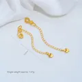 24K real gold plated heart extension chain for DIY handmade jewelry accessories - Phoenix Clasp (L379-7) / 1 Piece
