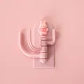 Cute pink cartoon rabbit wall hook with three rotating prongs for home organization - Pink Rabbit